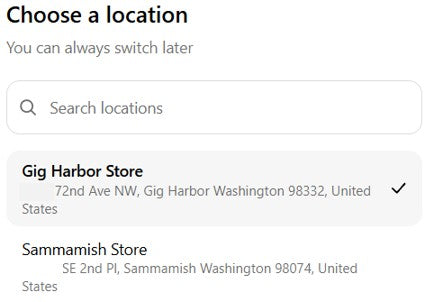 Select the Location